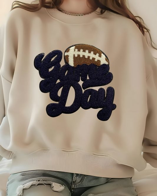 Game Day Chenille Sweatshirt (Navy Blue)