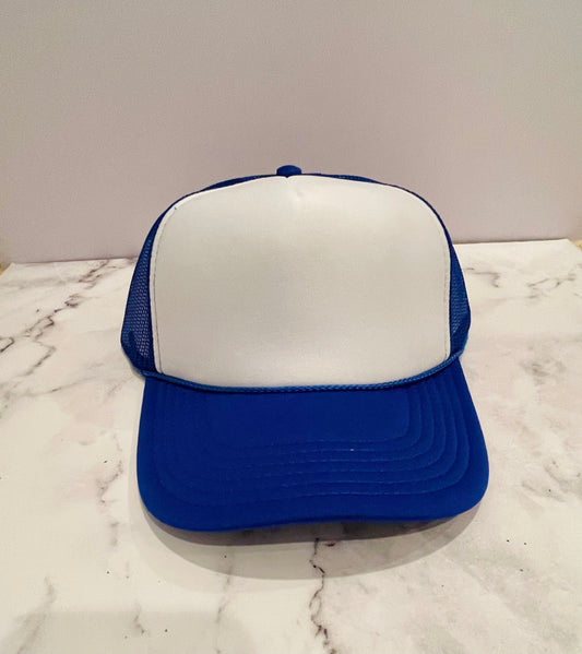 TRUCKER HAT (ROYAL BLUE & WHITE)