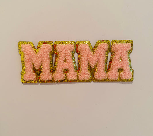 MAMA HAT PATCH (LIGHT PINK & GOLD)