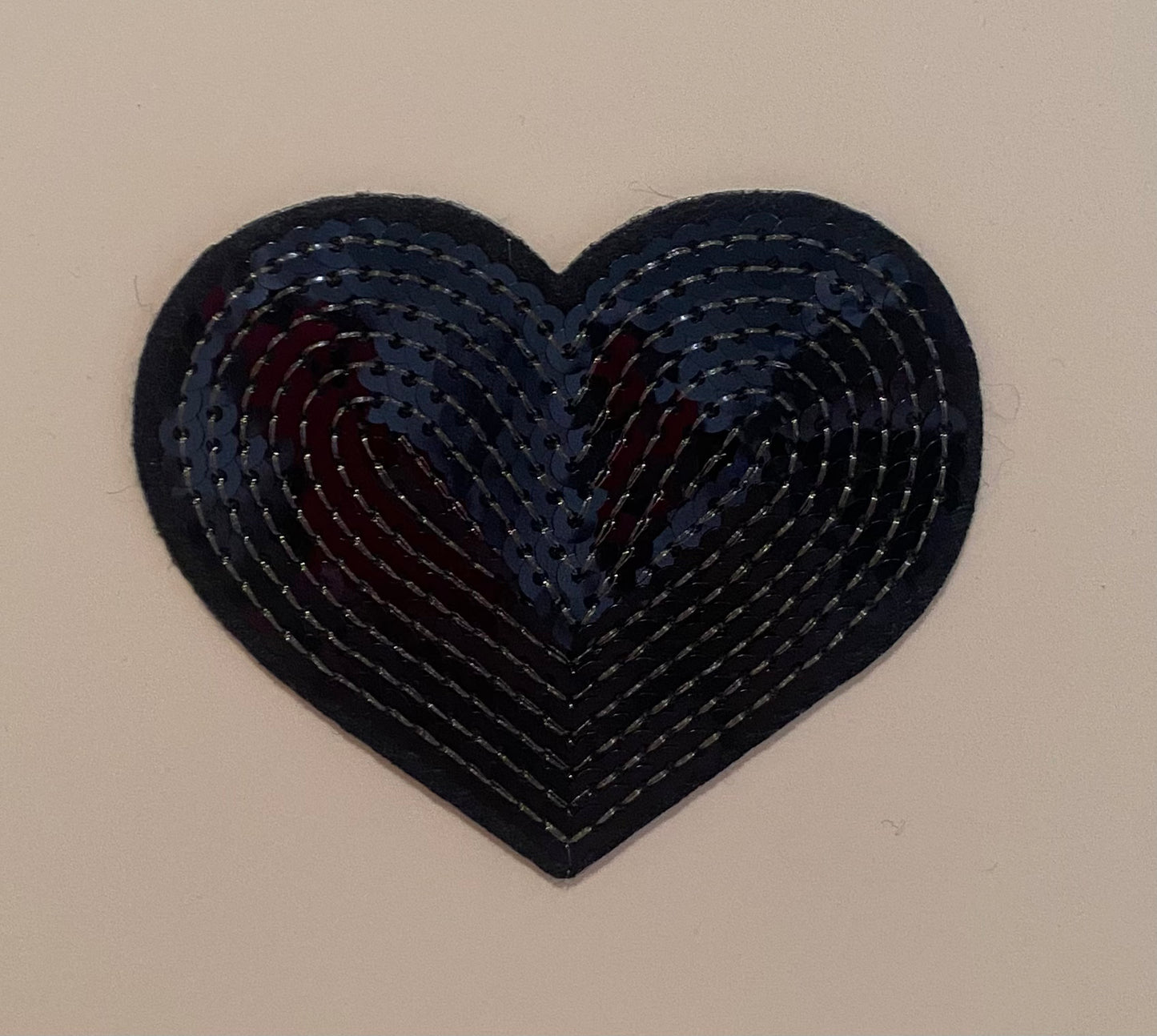 HEART SEQUIN HAT PATCH (NAVY BLUE)