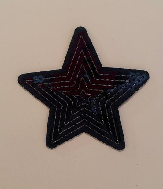 STAR SEQUIN HAT PATCH (NAVY BLUE)