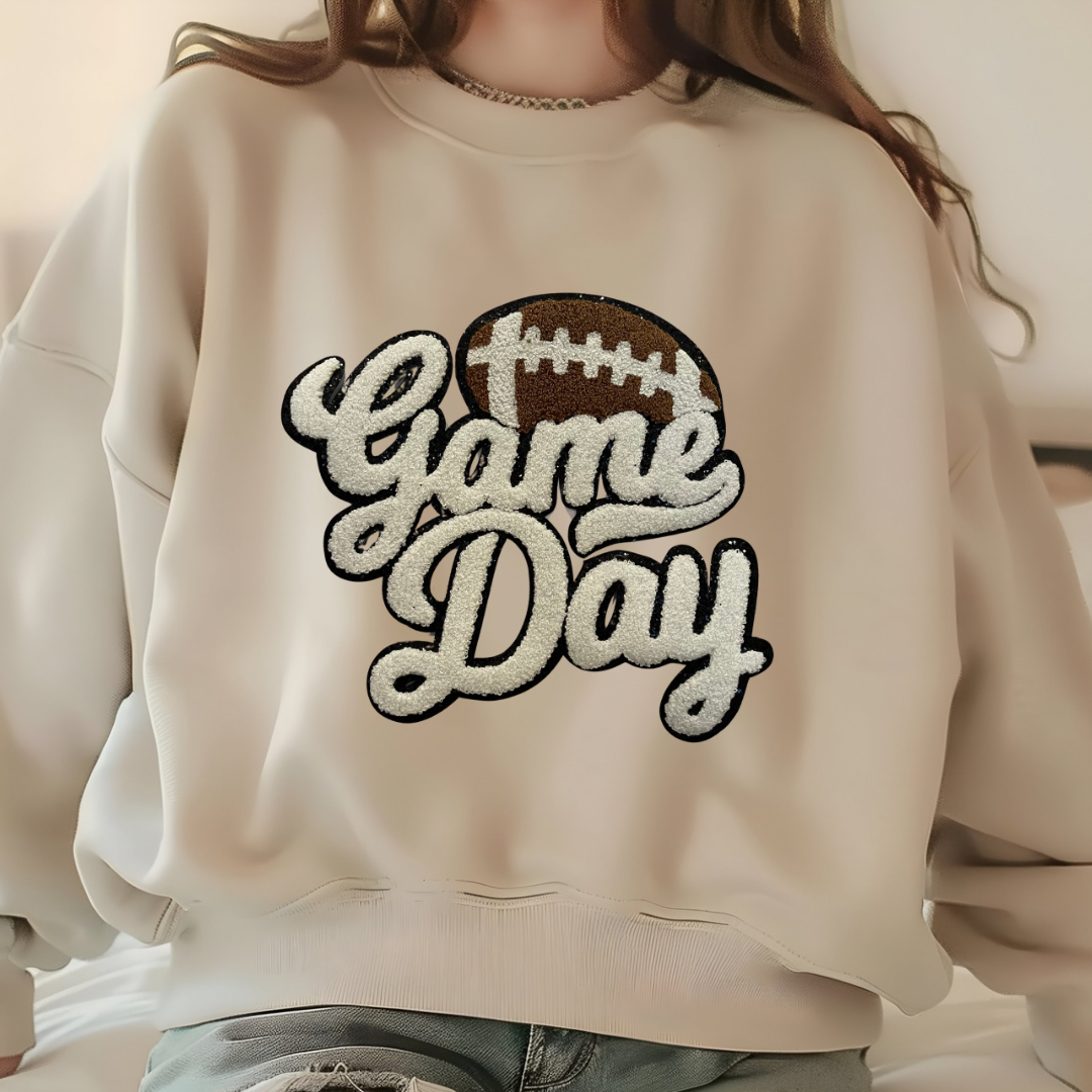 Game Day Chenille Sweatshirt (White)