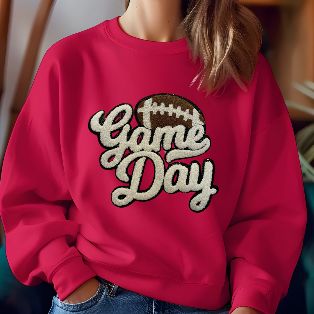 Game Day Chenille Sweatshirt (White)