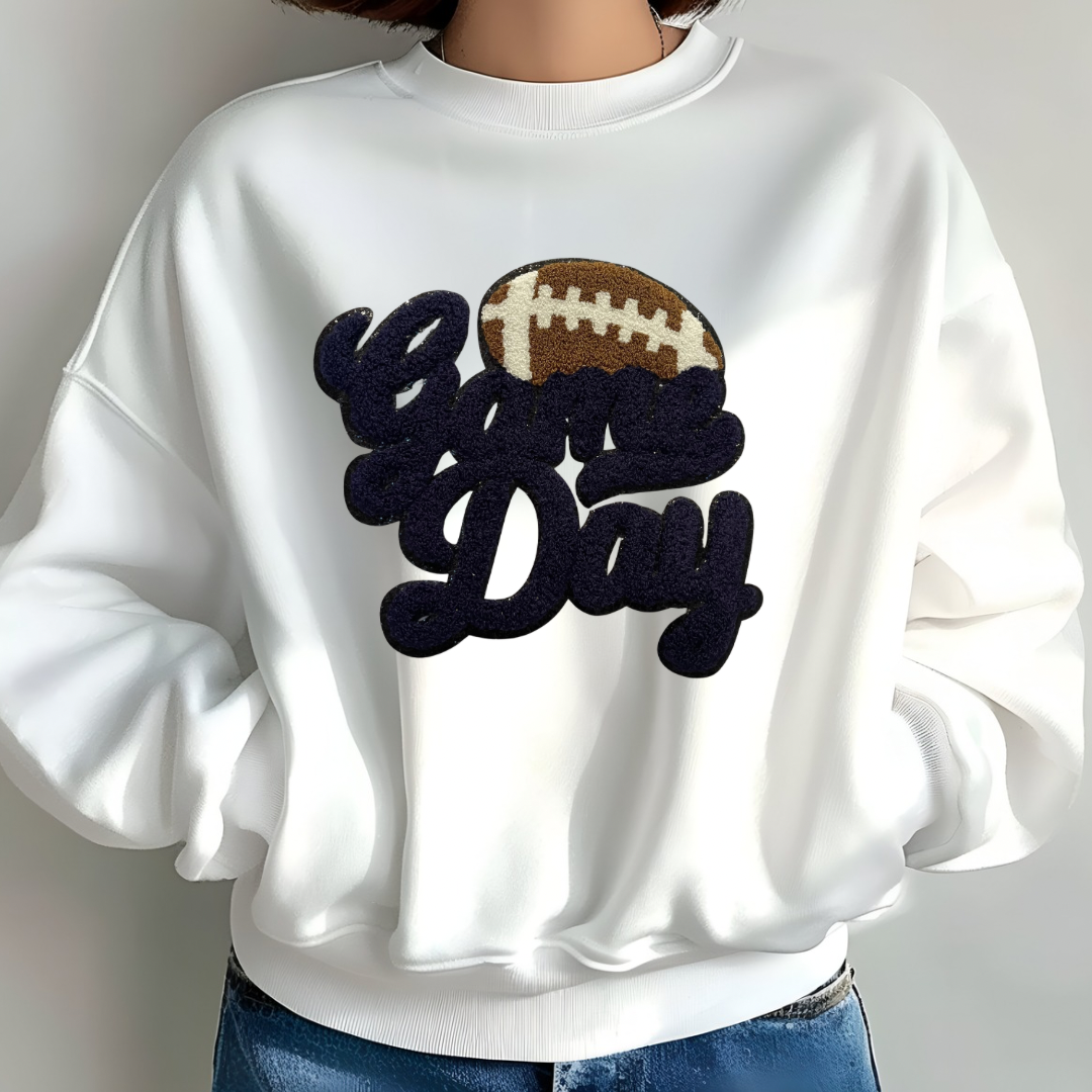 Game Day Chenille Sweatshirt (Navy Blue)