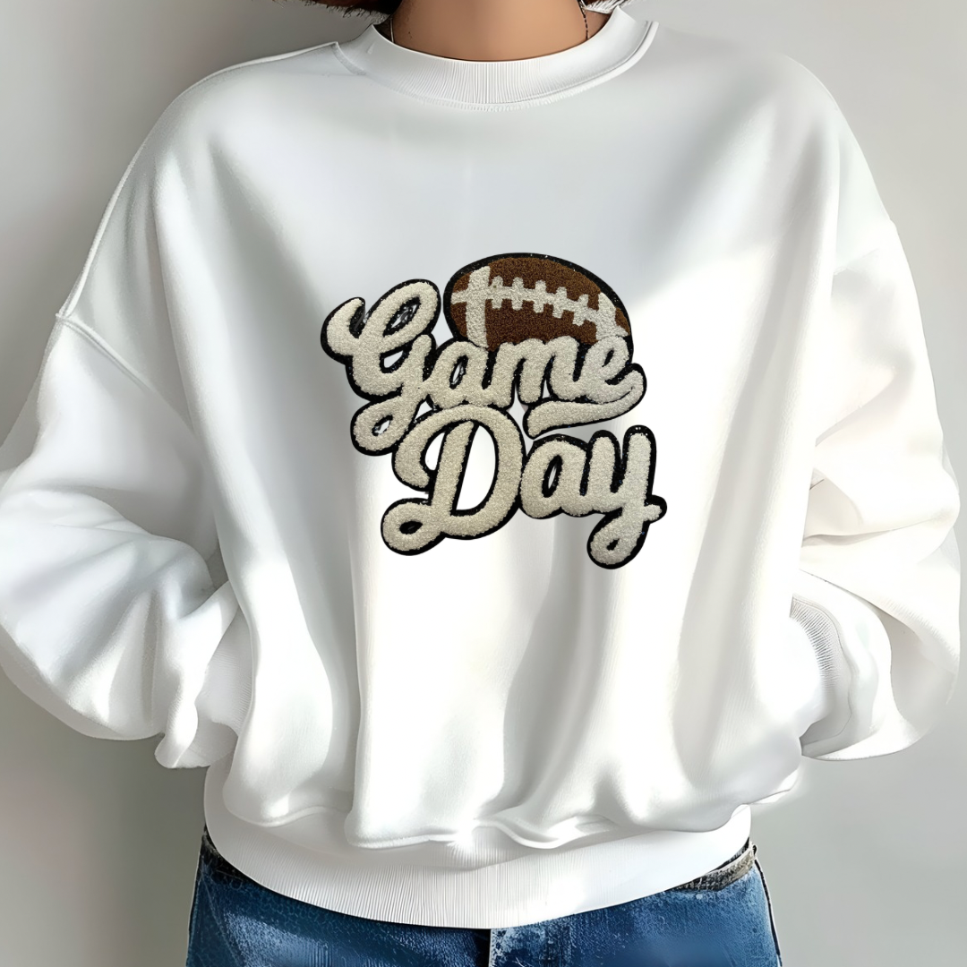 Game Day Chenille Sweatshirt (White)