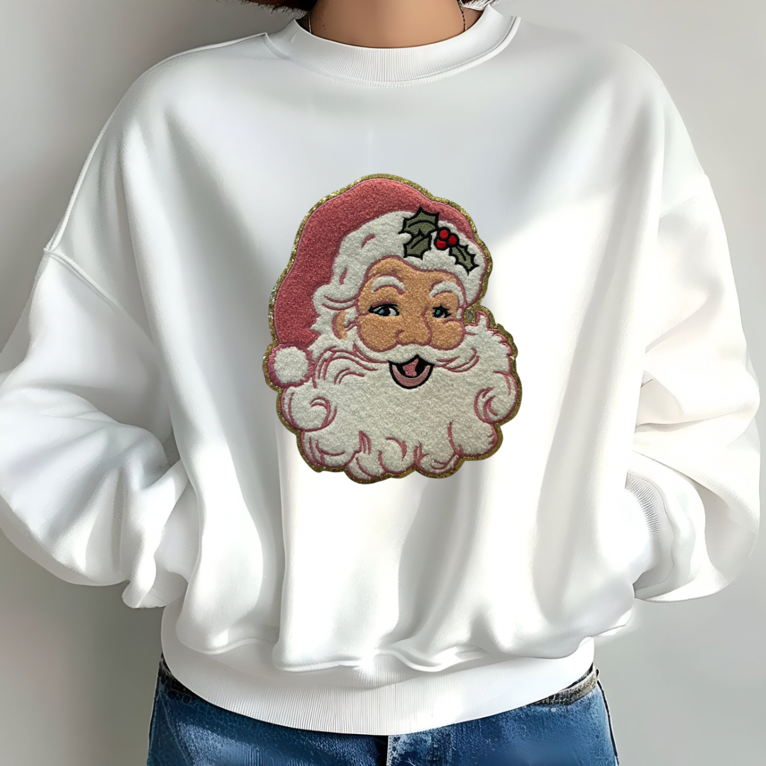 Pink Santa Chenille Sweatshirt