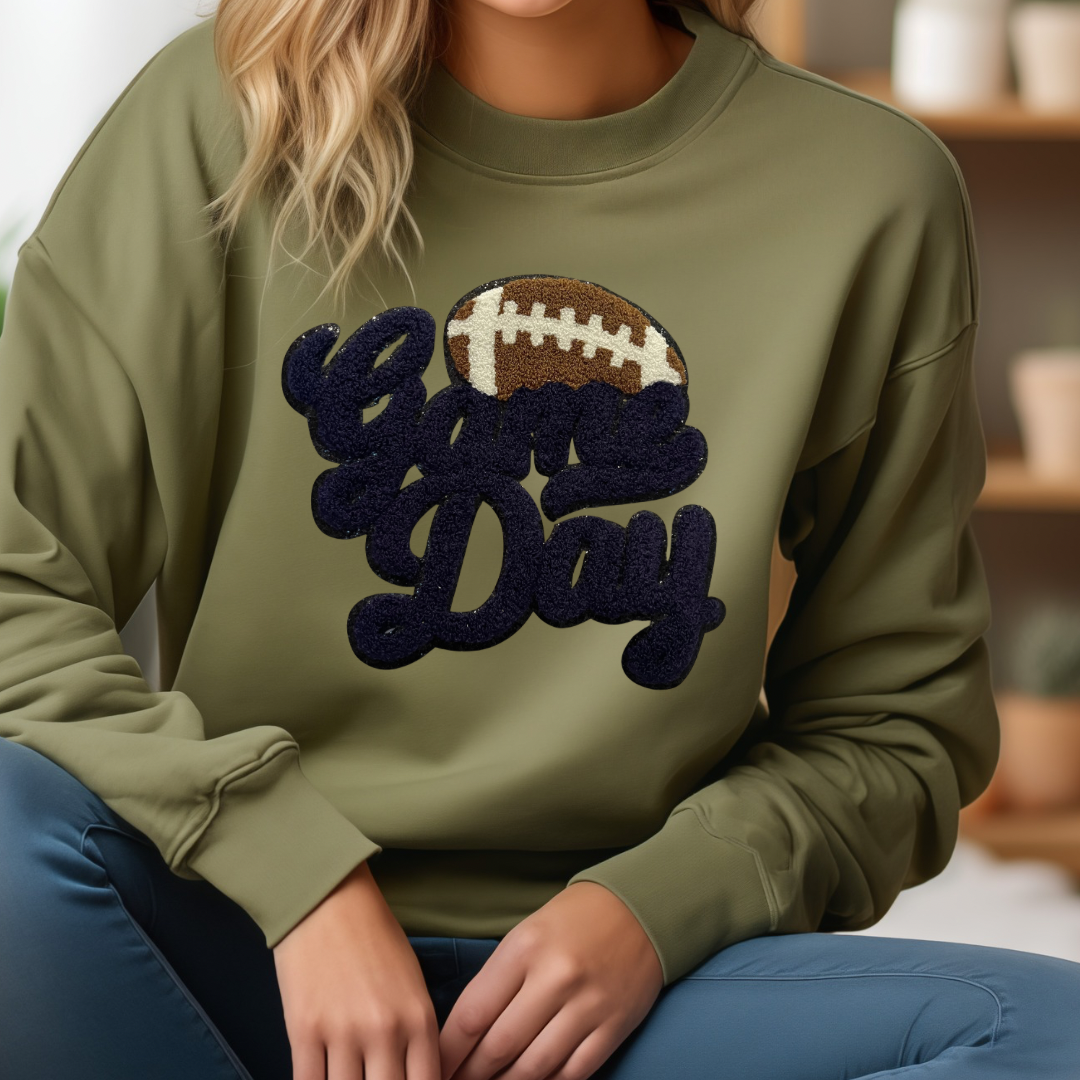 Game Day Chenille Sweatshirt (Navy Blue)