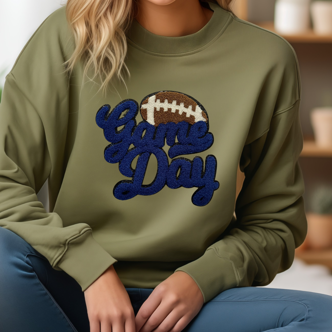 Game Day Chenille Sweatshirt (Royal Blue)