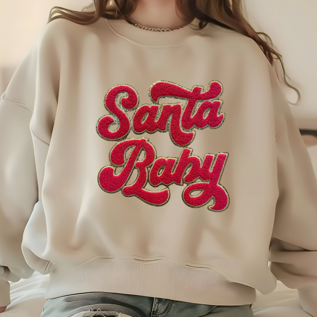 Santa Baby Chenille Sweatshirt