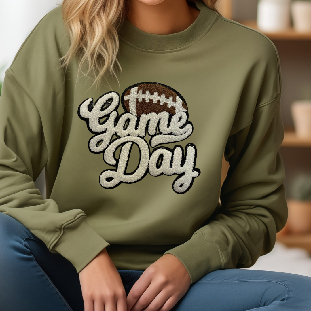 Game Day Chenille Sweatshirt (White)