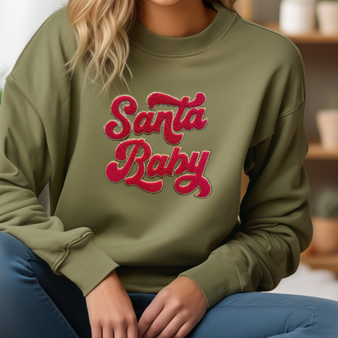 Santa Baby Chenille Sweatshirt