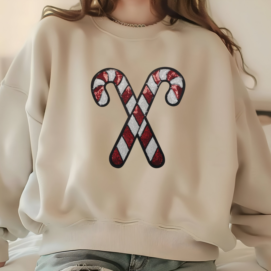 Candy Cane Sequin Sweatshirt