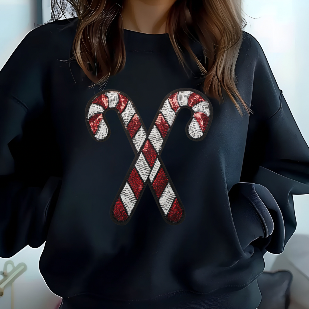 Candy Cane Sequin Sweatshirt