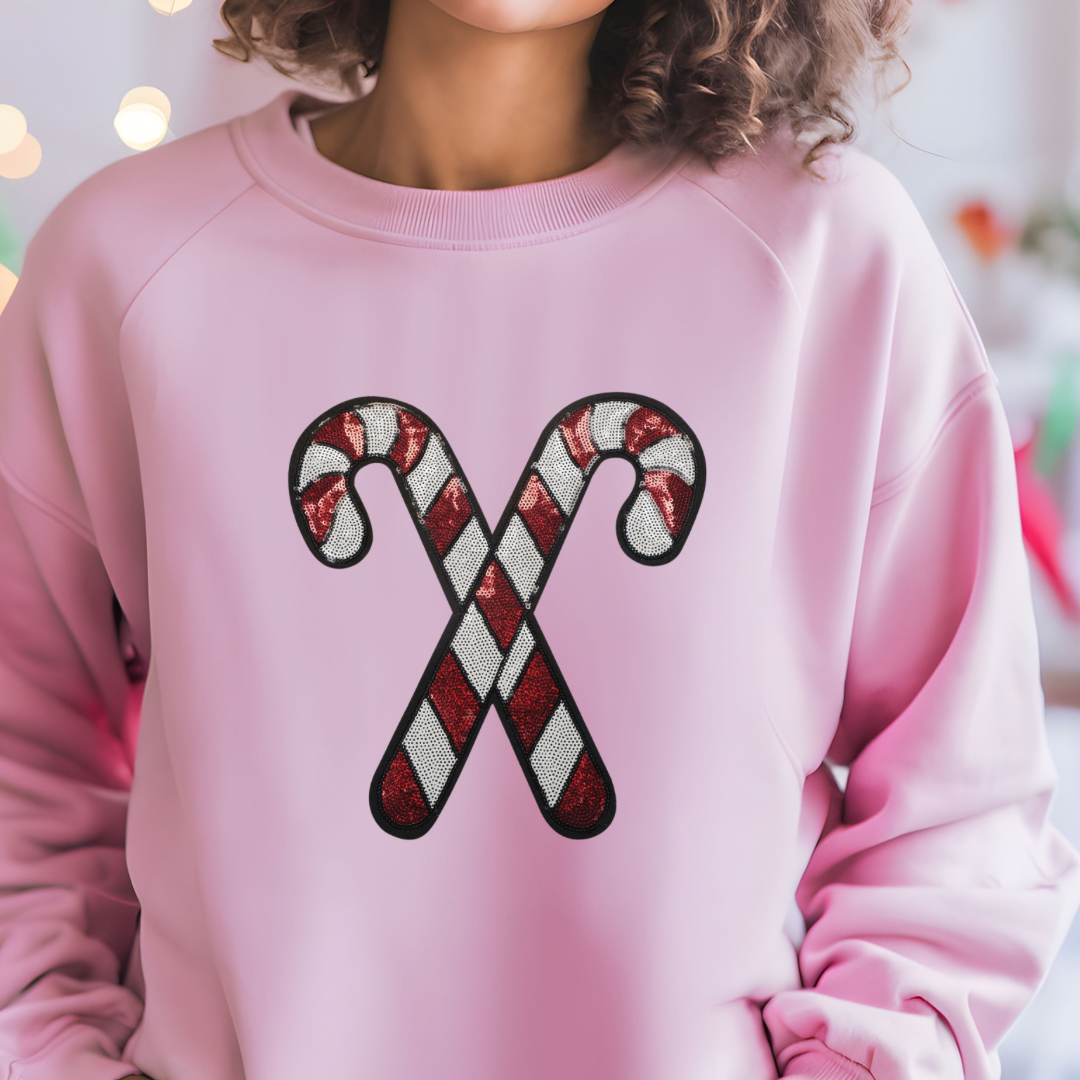 Candy Cane Sequin Sweatshirt