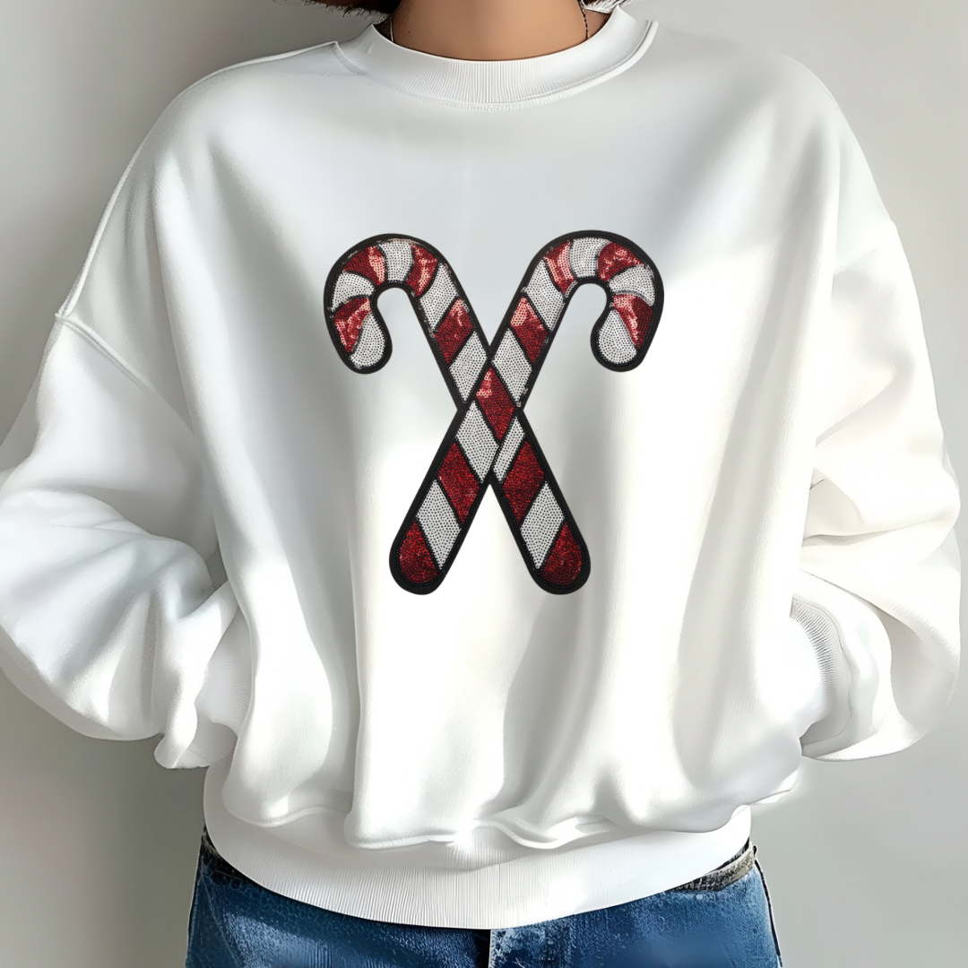 Candy Cane Sequin Sweatshirt